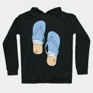 Beach Bum Ocean Waves Flip Flop Illustration Hoodie